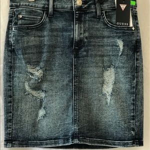 Guess LA Destroy Bodycon Denim Skirt SZ SM/P